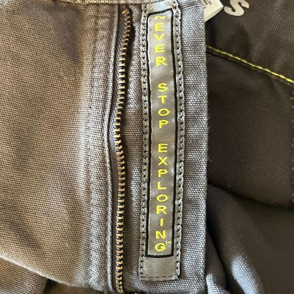 Y2K North Face Pants 36 Gray A5 Series Wide Leg Big Pockets Canvas Cotton Tough - Picture 3 of 7